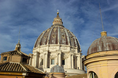 Dome of basilica of san pietro in vatican city on a sunny day