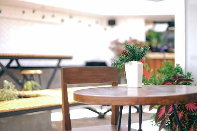 Decoration on table at restaurant