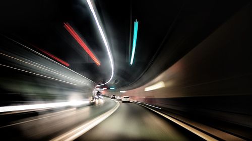 Cars moving on road