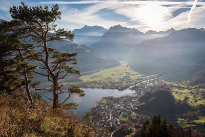 Scenic view of mountains against sky