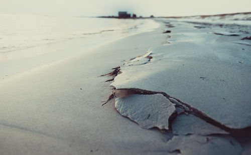 Close-up of sand on beach