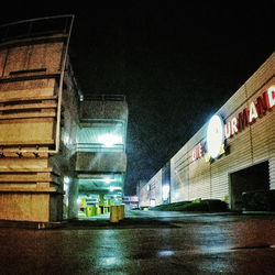 View of illuminated building at night