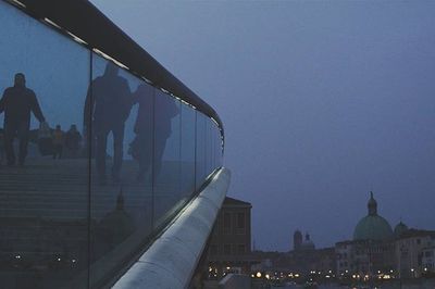 Low angle view of illuminated building at night