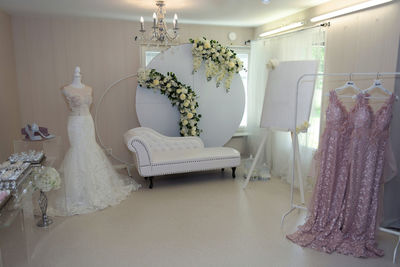 Empty chairs and table at home