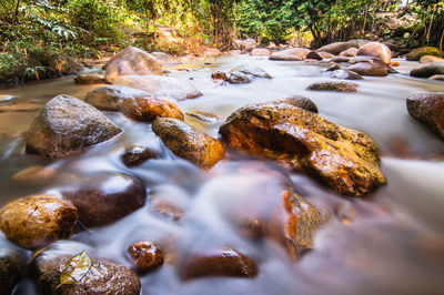 Close-up of rocks in water