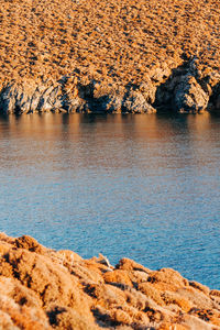 Rock formations on shore