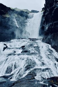 Scenic view of waterfall