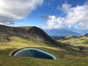 Scenic view of mountains against sky