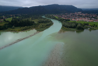 High angle view of river