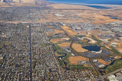 Aerial view of agricultural field