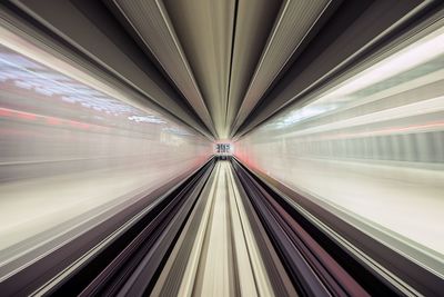 Blurred motion of subway train