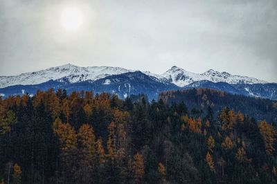 Scenic view of mountains against sky