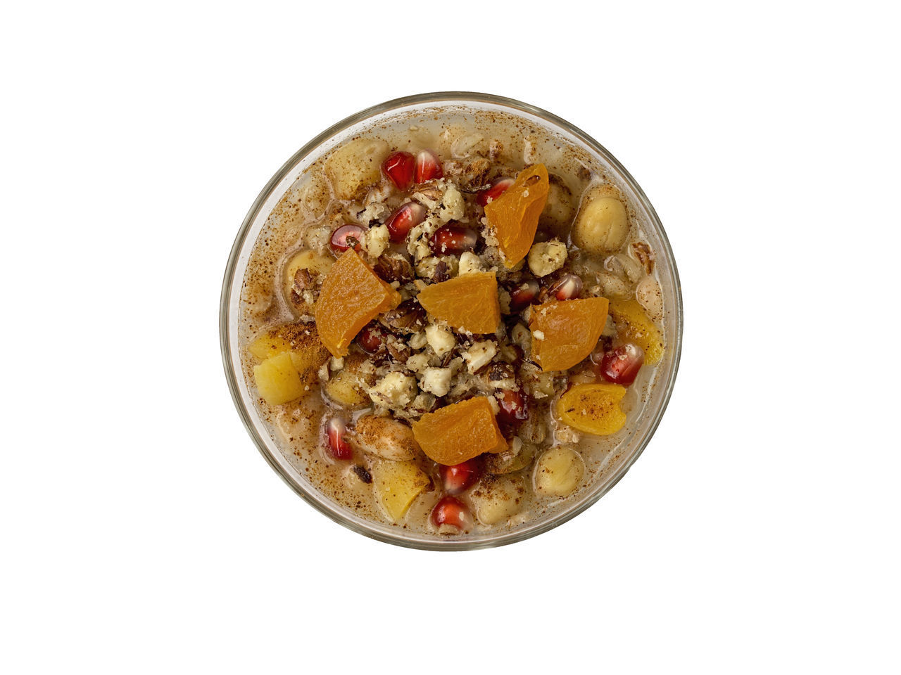 HIGH ANGLE VIEW OF BREAKFAST SERVED IN BOWL