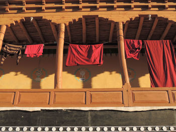 Monk robes drying on clothesline