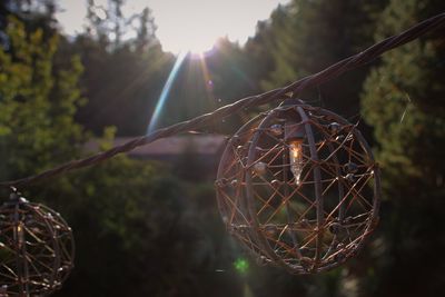 Close-up of hanging light against blurred background