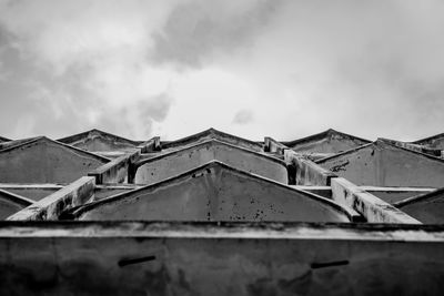 Low angle view of old building against sky