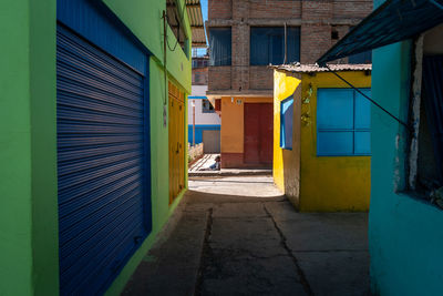 Alley amidst buildings in city