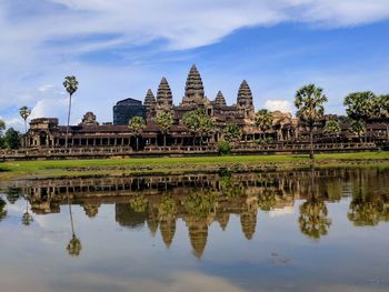 Reflection of temple in lake