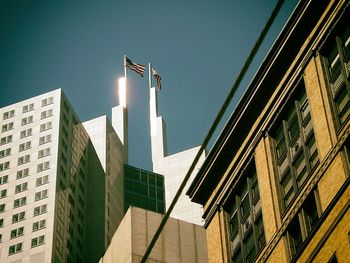 Low angle view of buildings against sky