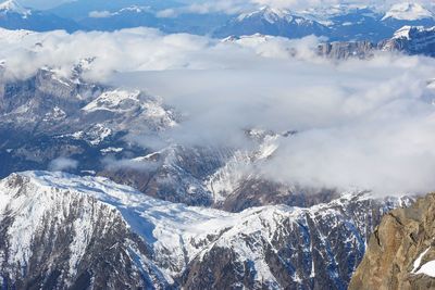 Scenic view of snowcapped mountain against sky