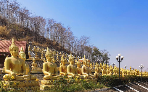 View of statues against clear sky