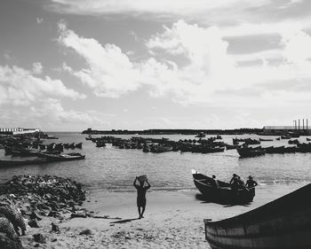 Reflection of people in water