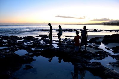 Scenic view of sea at sunset