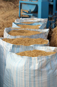High angle view of bread for sale in market