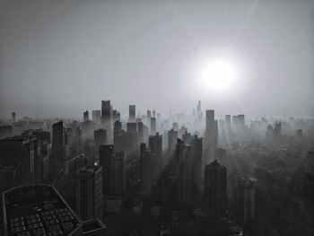 View of skyscrapers in city