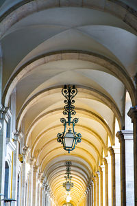 Low angle view of illuminated ceiling in building