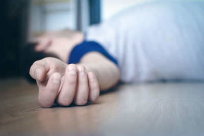 Close-up of baby sleeping on bed