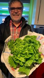 Portrait of a man with vegetables