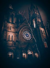 Low angle view of illuminated ceiling in building