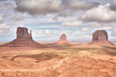 Scenic view of desert against sky