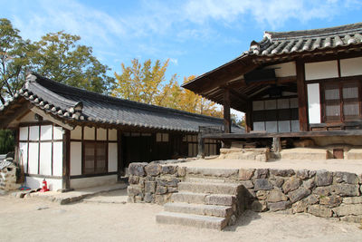 Low angle view of house against sky