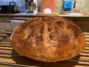 Close-up of bread on table