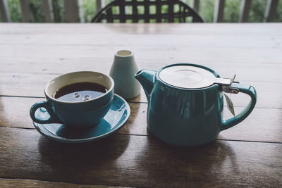 Close-up of coffee on table