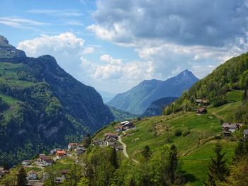 Scenic view of mountains against sky