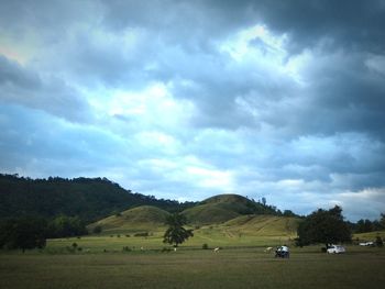 Scenic view of field against sky