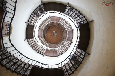 Low angle view of spiral staircase