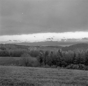 Scenic view of field against sky