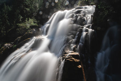 Scenic view of waterfall