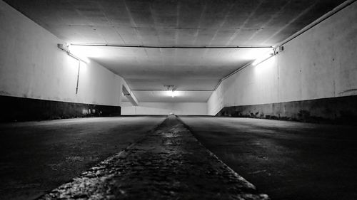 View of empty subway tunnel