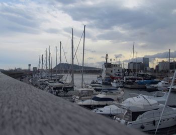 Boats in harbor