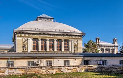 Educational buildings of the medical university in odessa, ukraine, on a sunny spring day