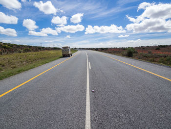 Empty road against sky in karoo region of south africa