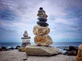 Rock formations on beach