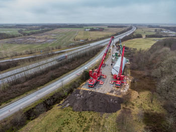 Rescue of windmill section at e20, denmark