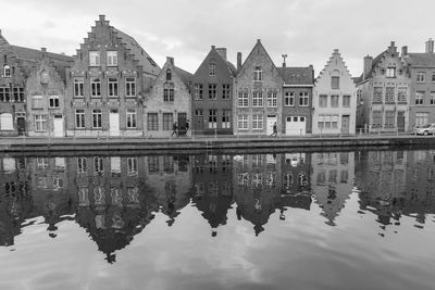 Canal with buildings in background