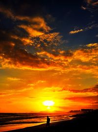 Scenic view of sea at sunset